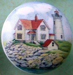 Cabinet Knob Lighthouse Cape Neddick maine