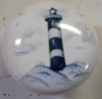 Cabinet Knob Blue Delft Lighthouse 