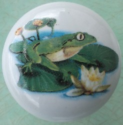 Ceramic cabinet knob frog toad