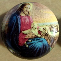 Cabinet knobs Jesus and Lamb