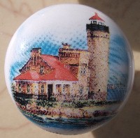 Lighthouse Cabinet Knob Old Macinak michigan