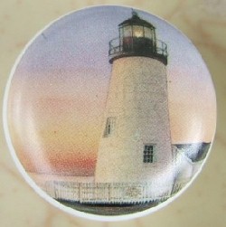 Cabinet Knob Lighthouse Pemaquid maine