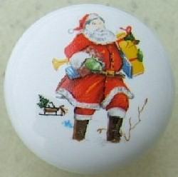 Cabinet Knob Santa and Presents