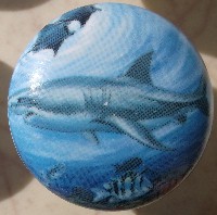 CERAMIC CABINET KNOB SALT WATER  FISH SHARK available at mariansceramics.com