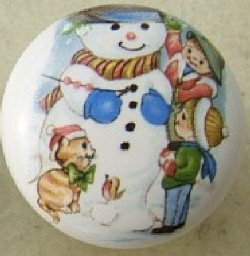 Cabinet Knobs Snowman &amp; Kids