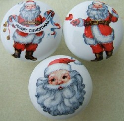 Cabinet Knob 3 Santas