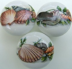 Ceramic cabinet knob clam lobster available at mariansceramics.com