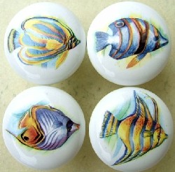 Cabinet Knobs 4 Tropical Fish available at mariansceramics.com