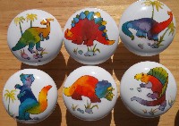 Cabinet knobs w/6 Pretty Dinos