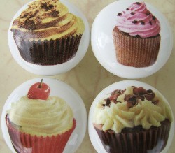 Cabinet knob cupcakes