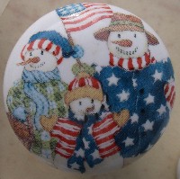 Cabinet Knobs pulls Patriotic Snowmen