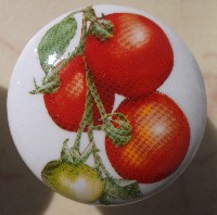 CERAMIC CABINET KNOBS pulls  vegetables TOMATO