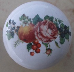 Cabinet knobs apple fruit flowers