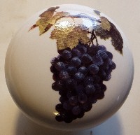 CERAMIC CABINET KNOB KNOBS PURPLE GRAPES GRAPE