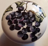 CERAMIC CABINET KNOB KNOBS PURPLE GRAPES GRAPE