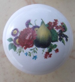 Cabinet knobs pear fruit flowers