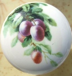 Cabinet knobs plums fruit