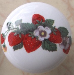 Cabinet knob pull Strawberries Strawberry