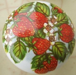 Cabinet knob pull Strawberries Strawberry