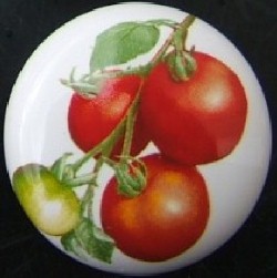 CERAMIC CABINET KNOBS pulls  vegetables TOMATO