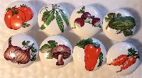 Cabinet knobs vegetables tomato onion eggplant cabbage turnips