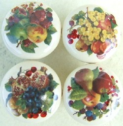 cabinet knobs fruit pears grapes berries strawberry