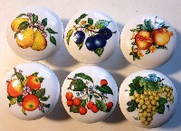 cabinet knobs fruit plums pears papaya grapes