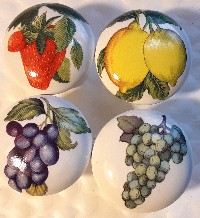 cabinet knobs fruit pears grapes berries strawberry