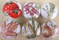 Cabinet knobs w/6 Vegetables