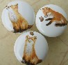 CERAMIC CABINET KNOB KNOBS  WILDLIFE FOX 