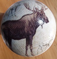 CERAMIC CABINET KNOB KNOBS  WILDLIFE MOOSE