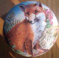 CERAMIC CABINET KNOB KNOBS  WILDLIFE FOX 