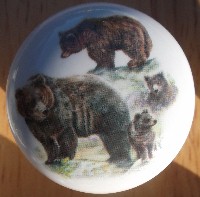 Cabinet Knob Wildlife Bears